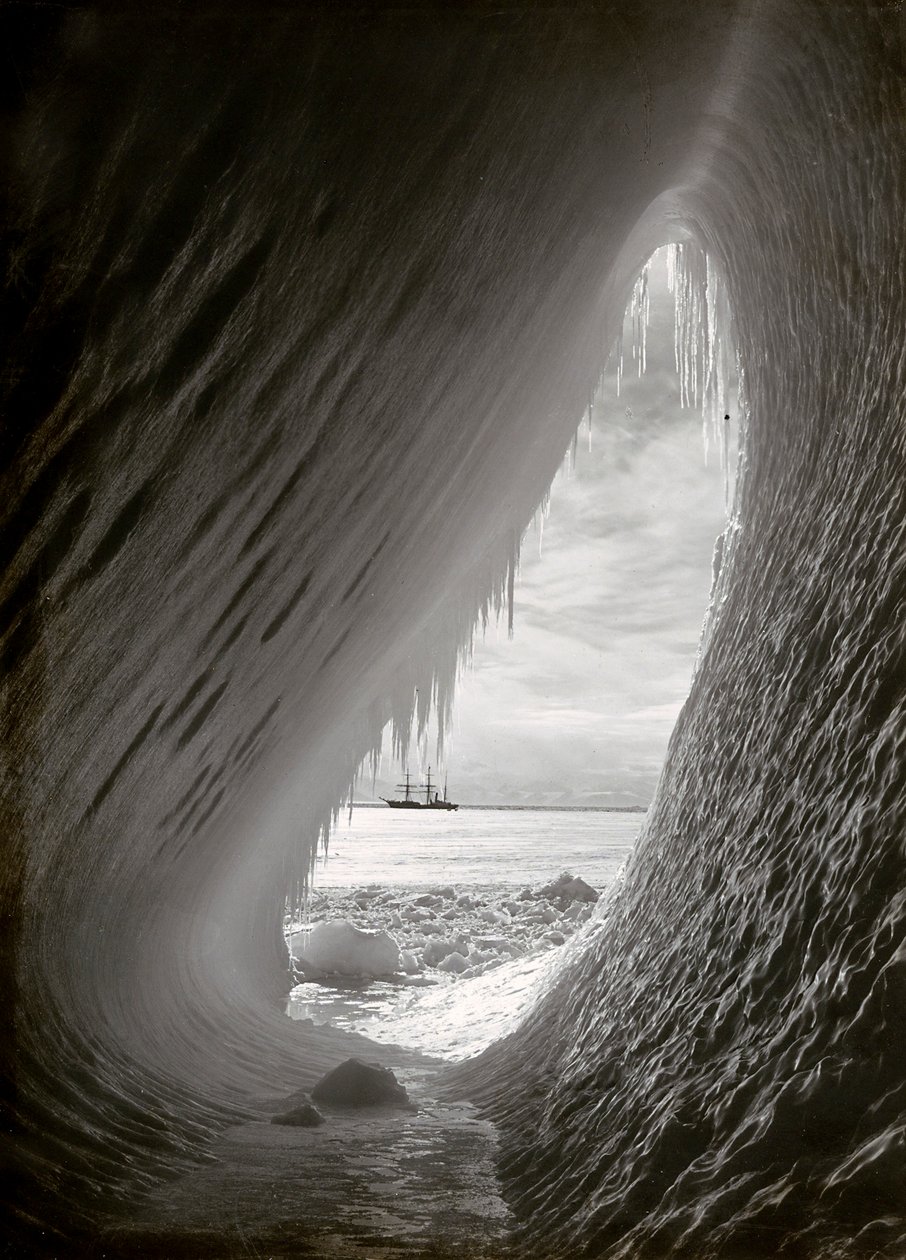 Cave Carved in the Ice by Herbert Ponting