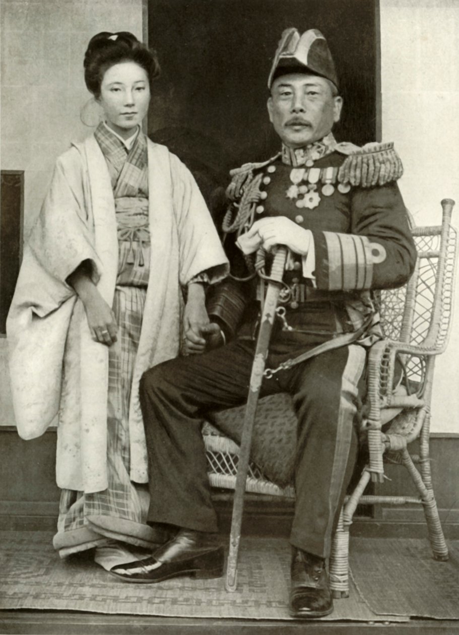 Vice-Admiral Kamimura and His Daughter Hoshiko by Herbert Ponting