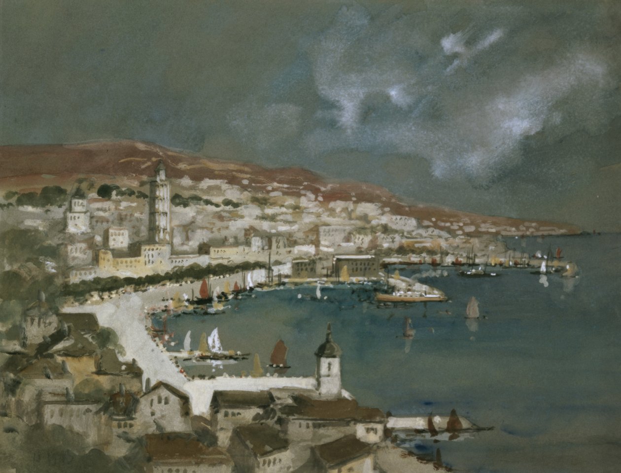 The Harbour of Split, Croatia by Hercules Brabazon Brabazon