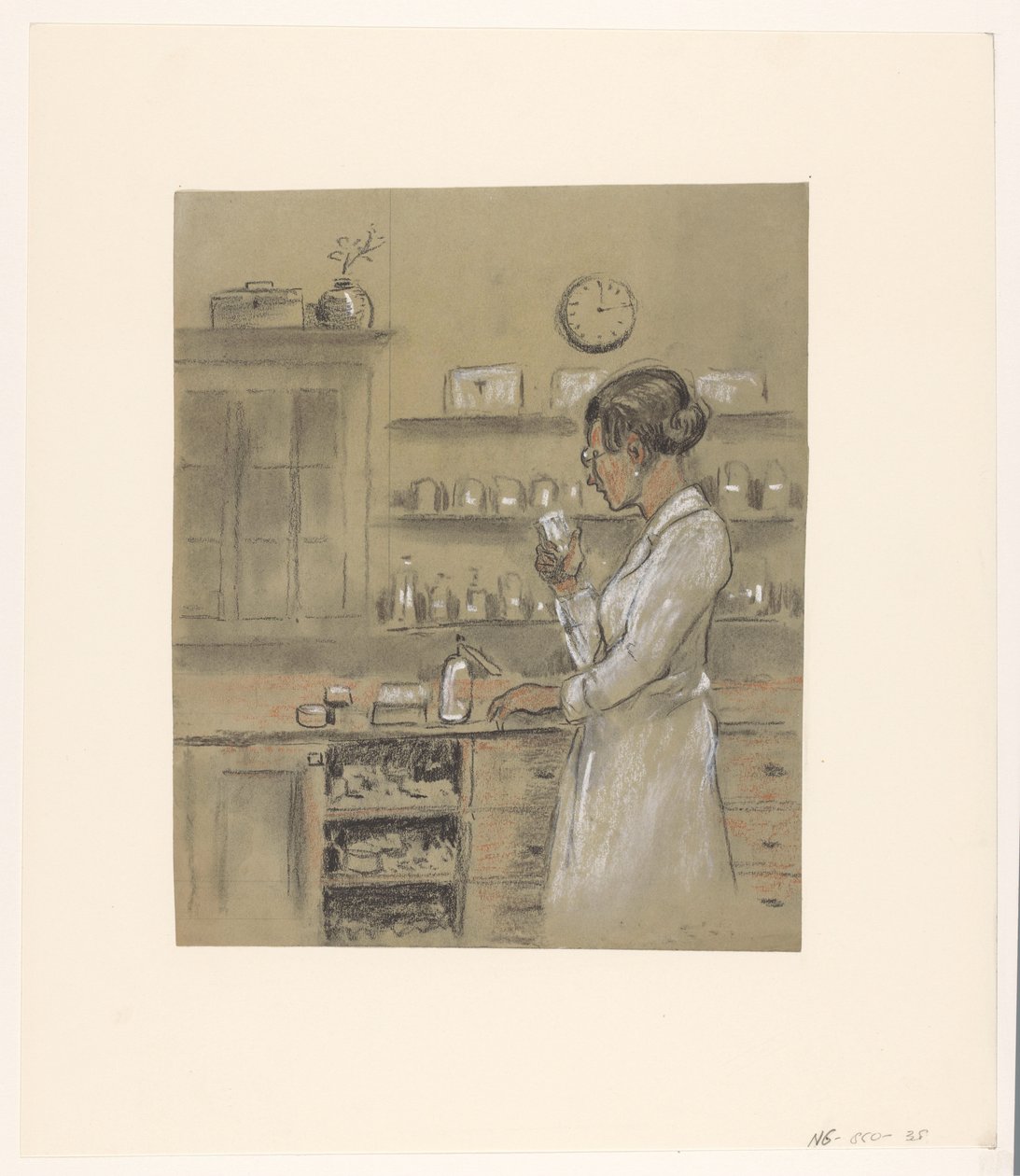 Woman in Laboratory by Herman Heijenbrock (possibly)