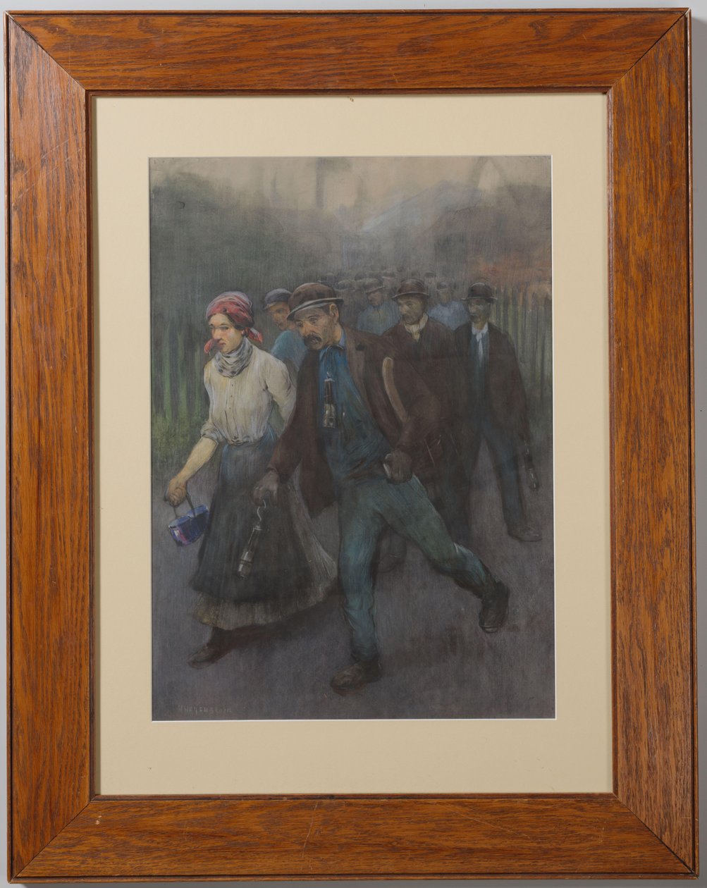 Walking Miners with Miner’s Wife by Herman Heijenbrock