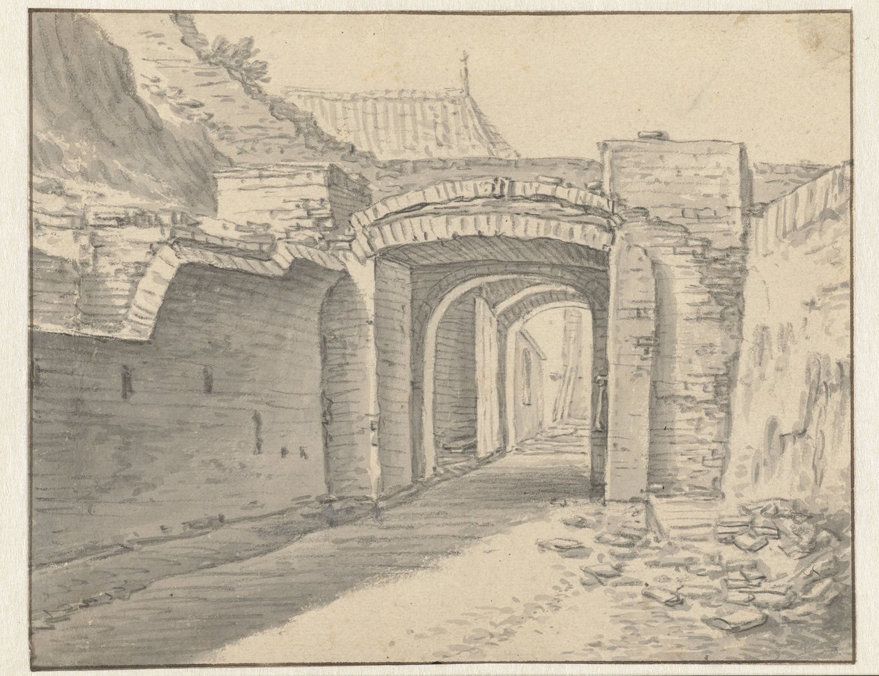 Passage under the city wall of Utrecht by Herman Saftleven