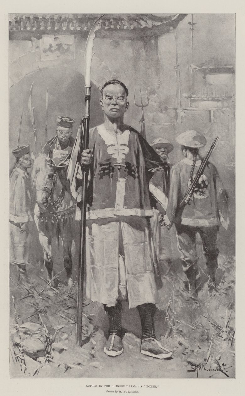 Actors in the Chinese Drama, a Boxer by Hermanus Willem Koekkoek