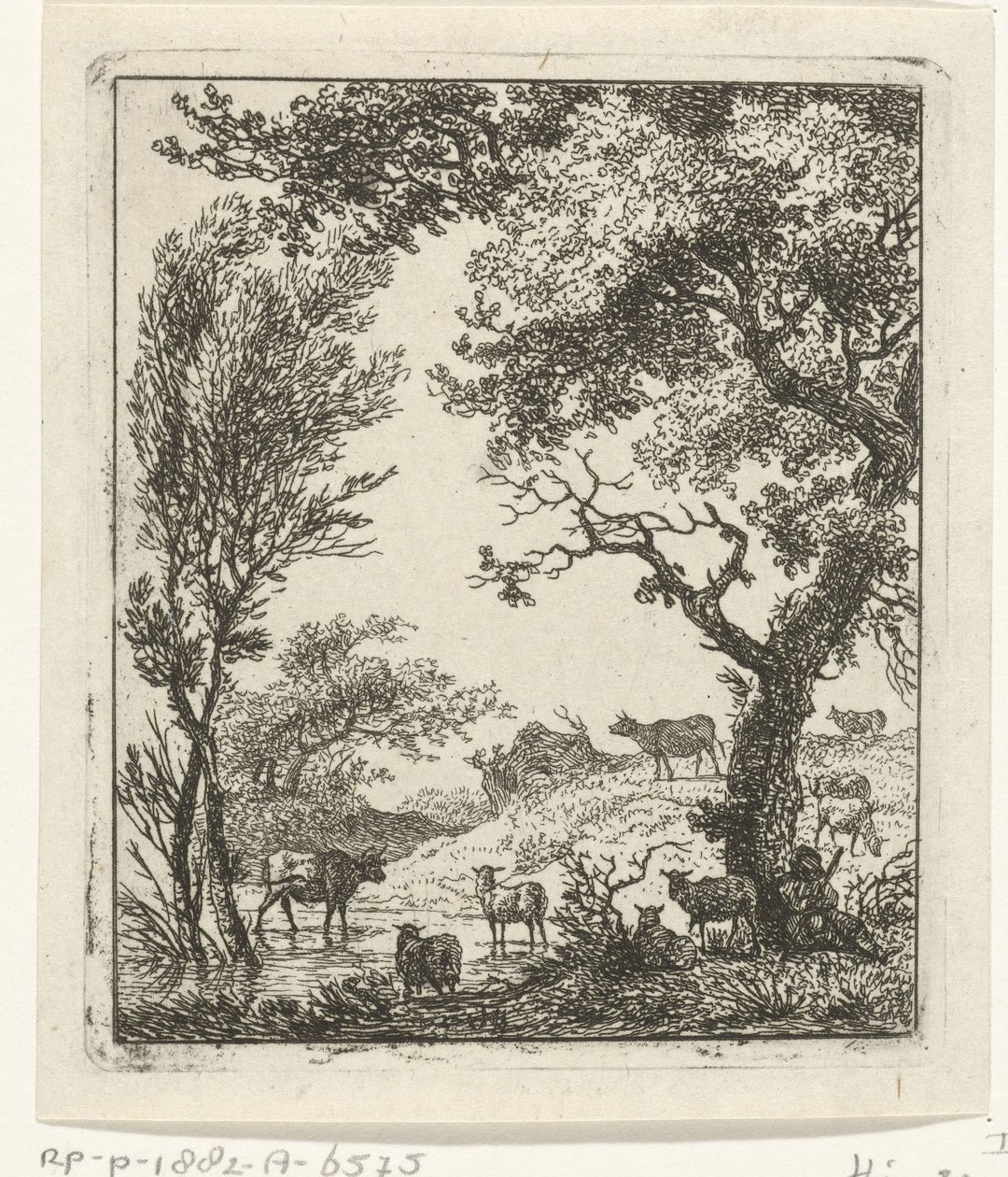 Landscape with Herd of Cattle by Hermanus Fock