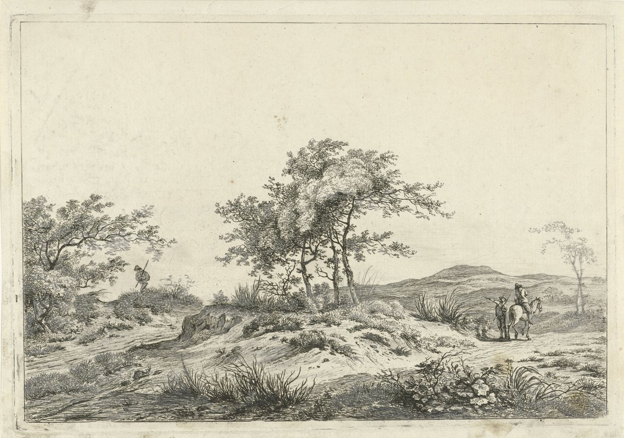 Landscape with Rider and Pedestrian by Hermanus Fock