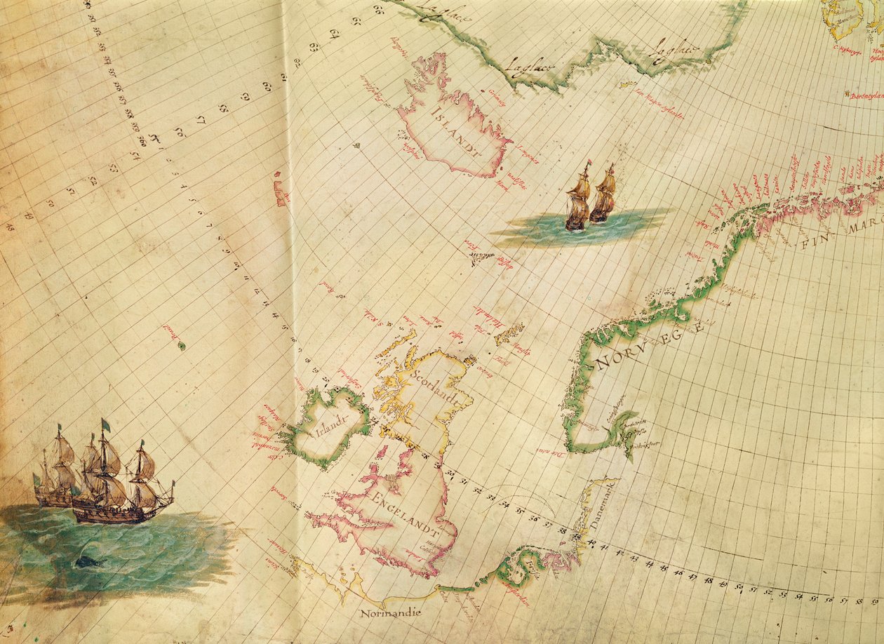The Polar Aurora, from a Collection of Dutch Marine Maps (detail) by Hessel Gerritsz