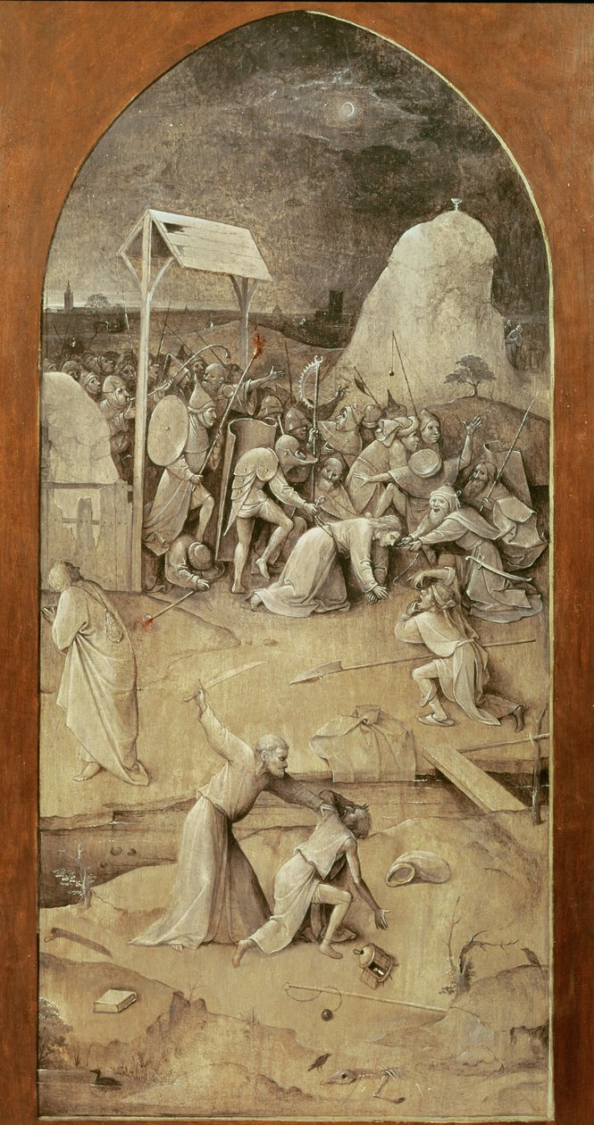 Christ on the Road to Calvary, from the Temptation of St. Anthony triptych (outside of left panel) by Hieronymus Bosch
