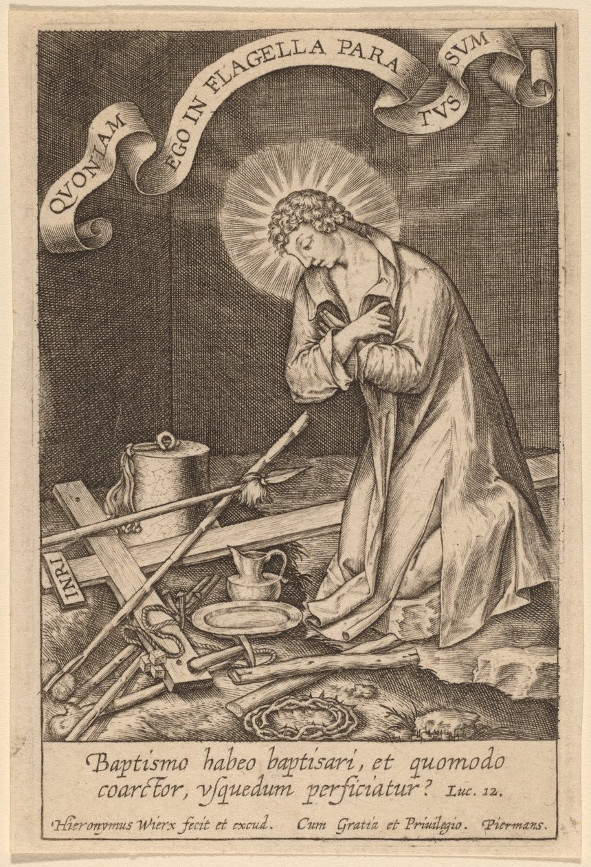 I Have a Baptism to be Baptized... by Hieronymus Wierix