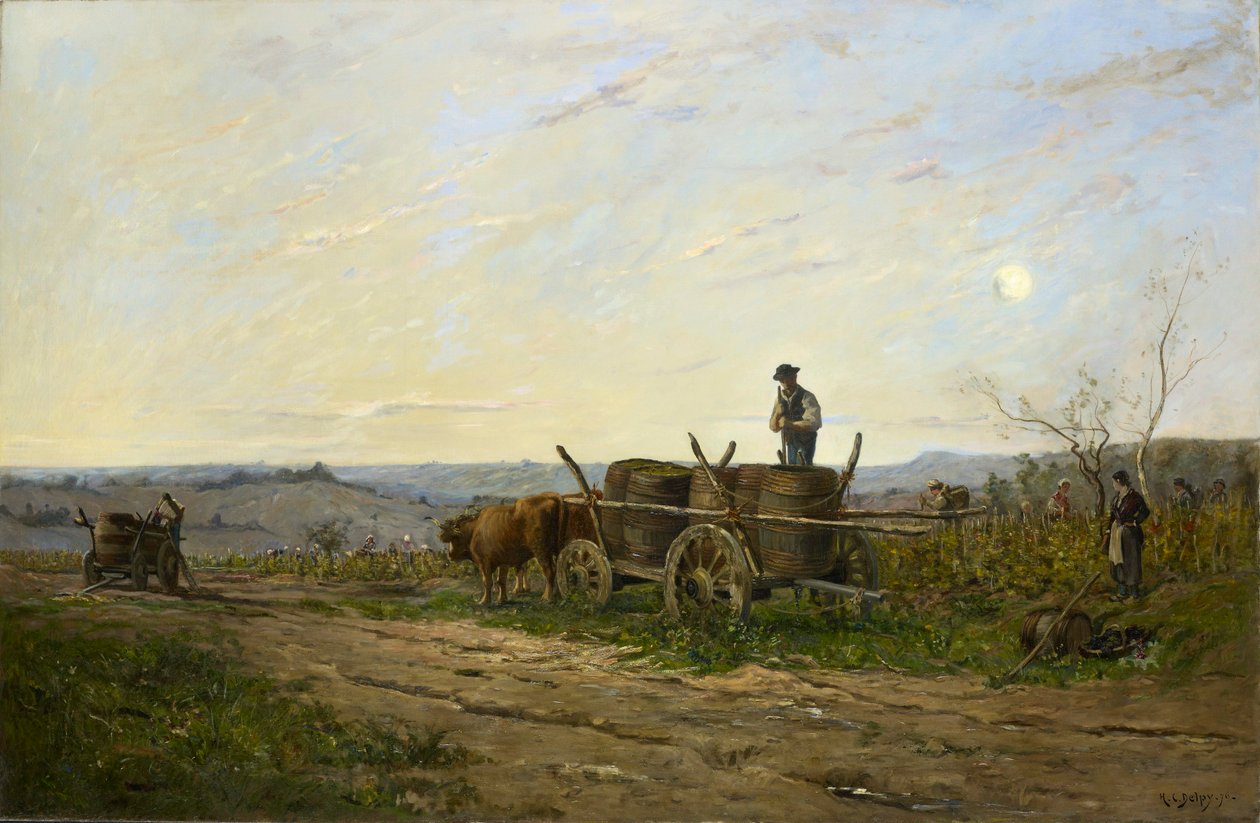 Harvesting in the Morning by Hippolyte Camille Delpy
