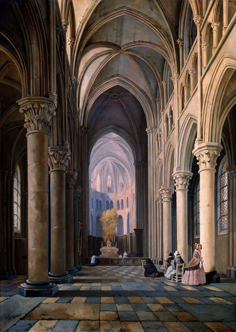 Interior of a Church by Hippolyte Joseph Cuvelier