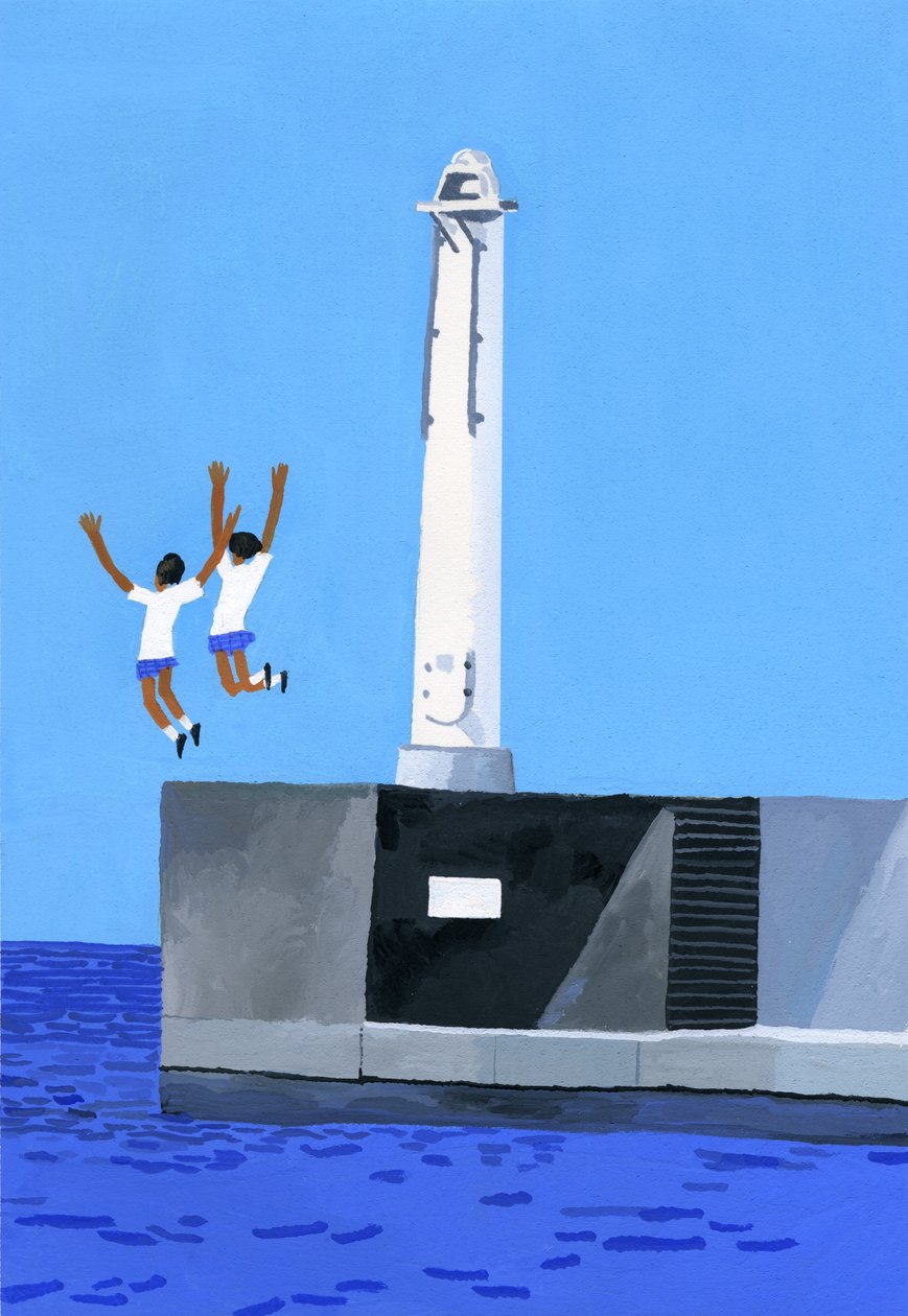 A Girl Jumping at the Embankment by Hiroyuki Izutsu