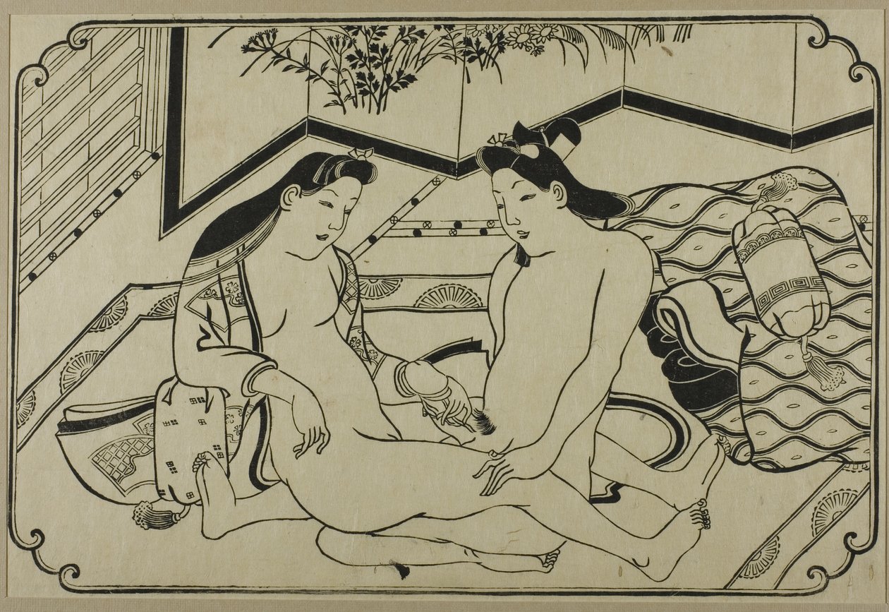 A Sheet from a Shunga Album by Hishikawa Moronobu