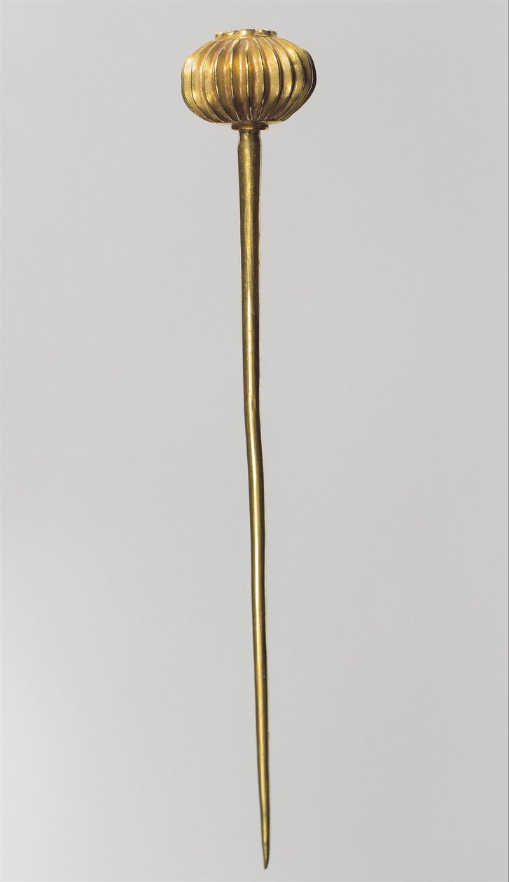 Pin with spherical head, c.14th-13th century BC (gold) by Hittite