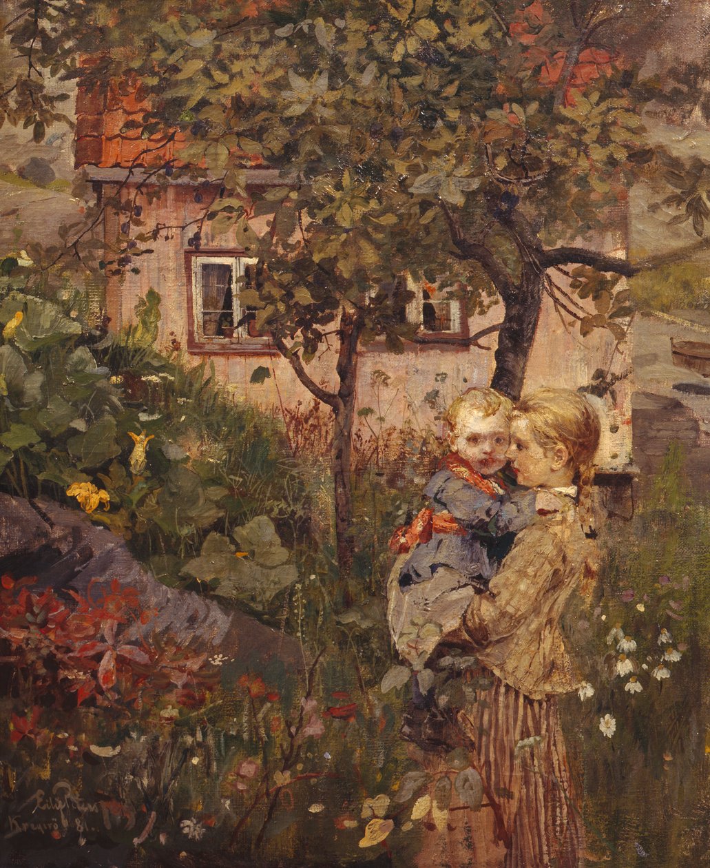 Children in the Garden by Hjalmer Eilif Emanuel Peterssen