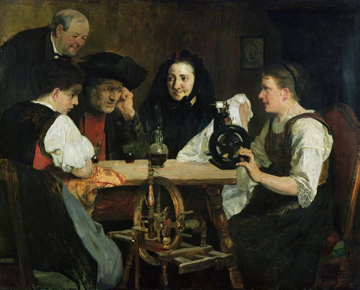 The First Sewing Machine by Hjalmer Eilif Emanuel Peterssen