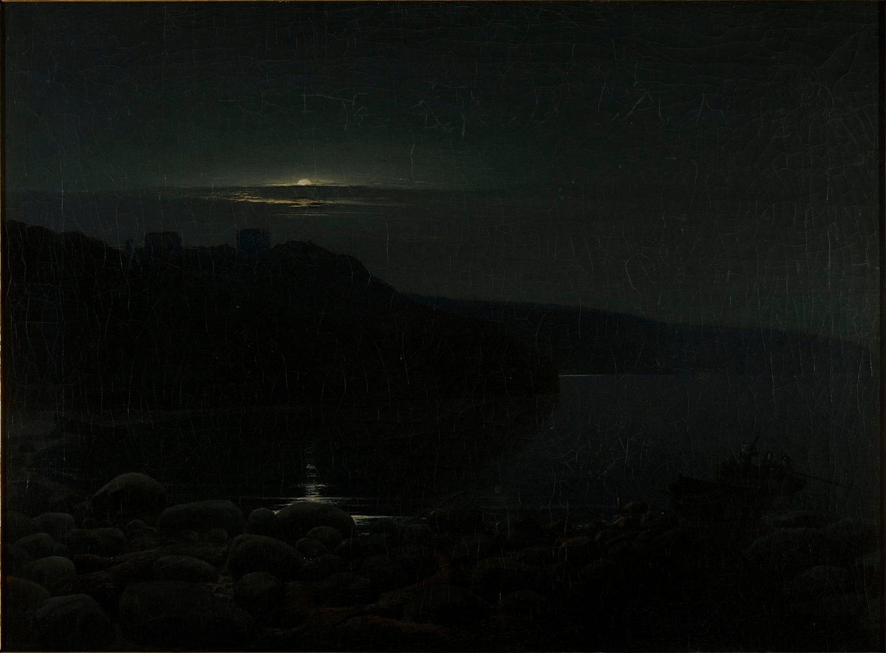 Hammershus in the Moonlight by Holger Drachmann