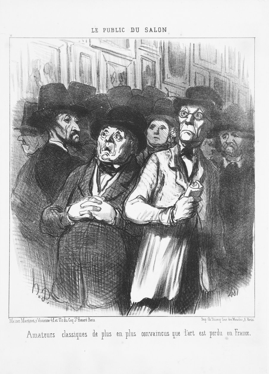 Lovers of classical art more and more convinced that art is lost in France, 1852 by Honoré Daumier