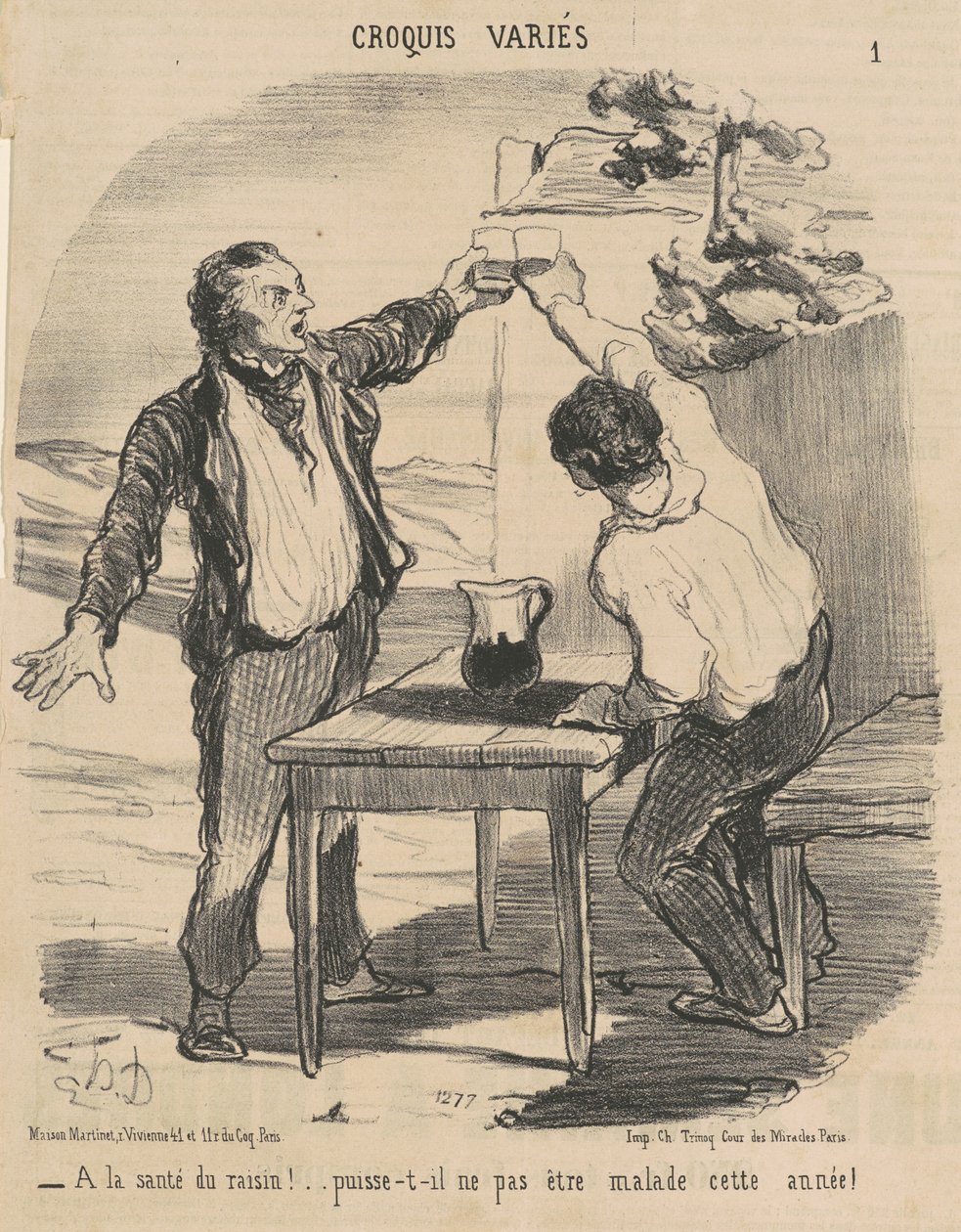 To the Health of the Grape! by Honoré Daumier