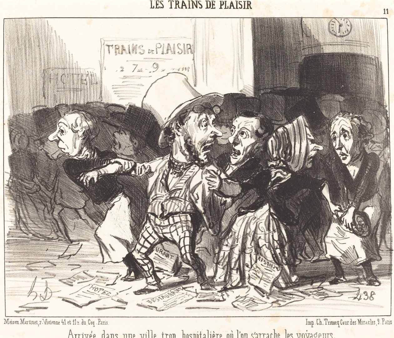 Arrival in a Too Hospitable City... by Honoré Daumier