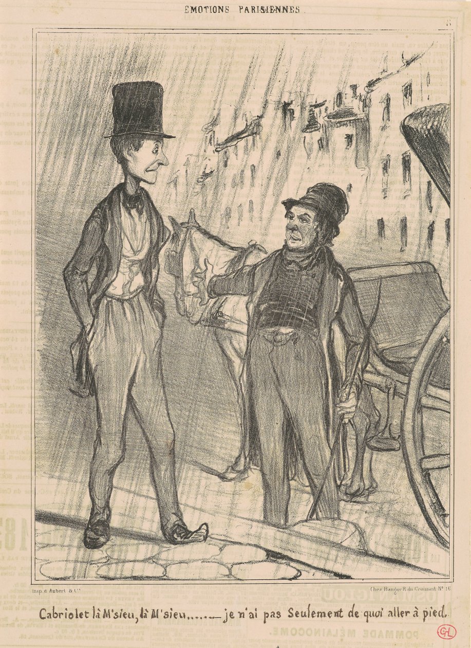 Cabriolet there Sir, there Sir... by Honoré Daumier