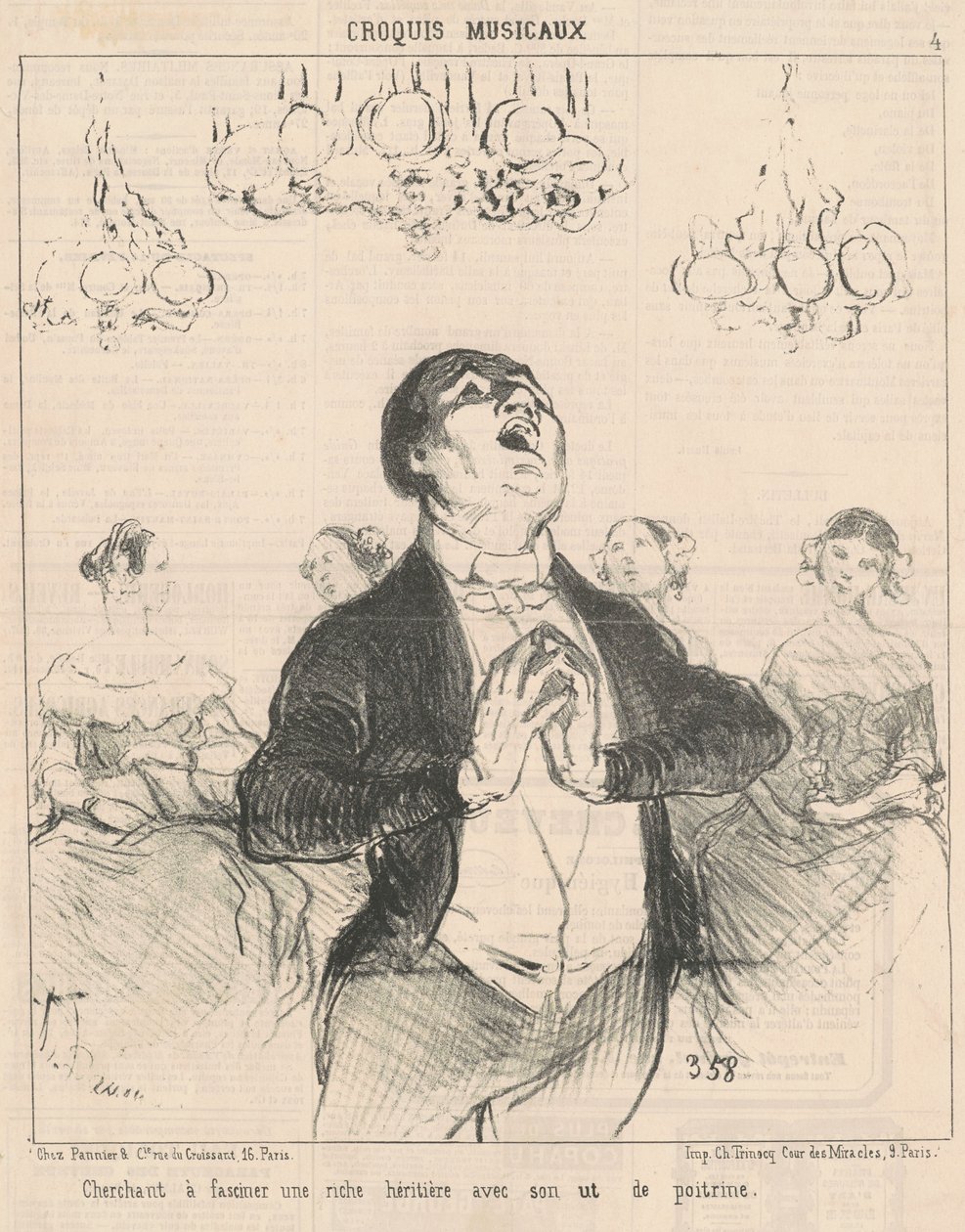 Trying to Fascinate a Rich... by Honoré Daumier