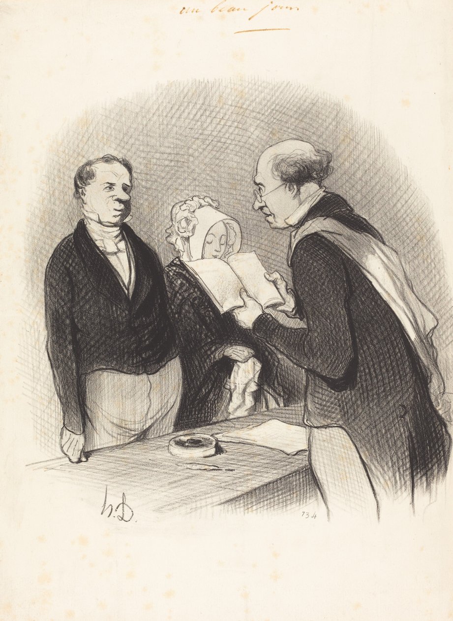 In Front of the Mayor by Honoré Daumier