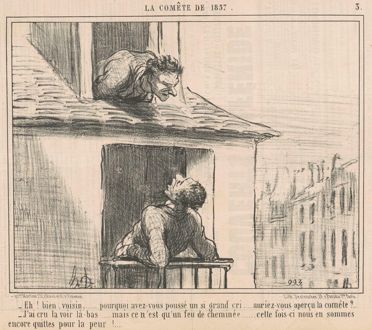 Well, neighbor ... why did you push ... by Honoré Daumier