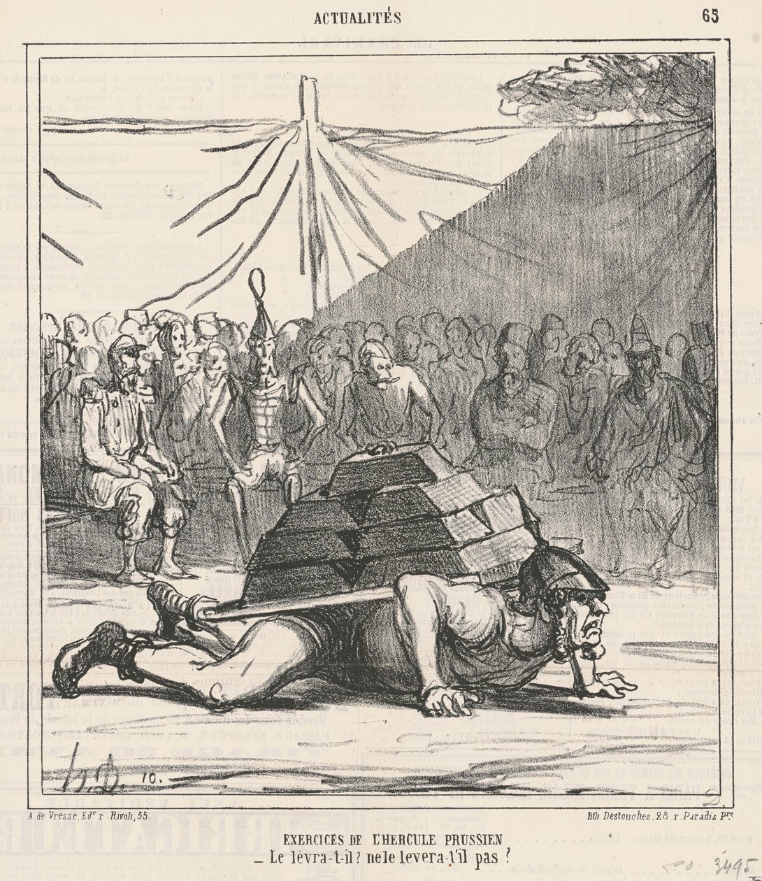 Exercises of the Prussian Hercules by Honoré Daumier