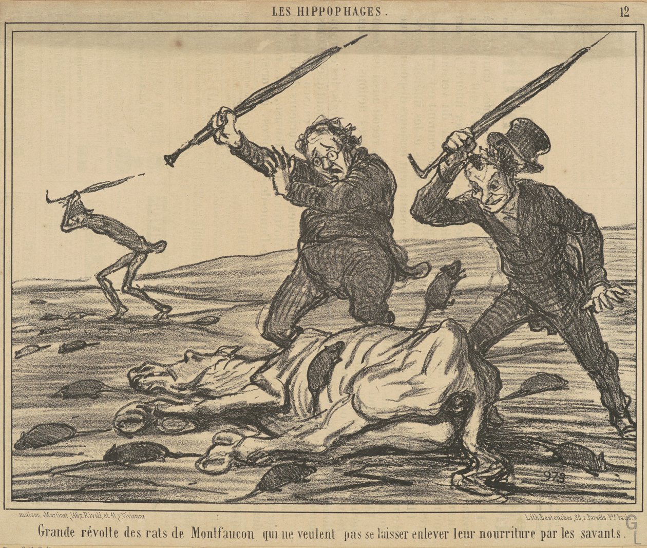 Great Revolt of the Rats of Montfaucon... by Honoré Daumier
