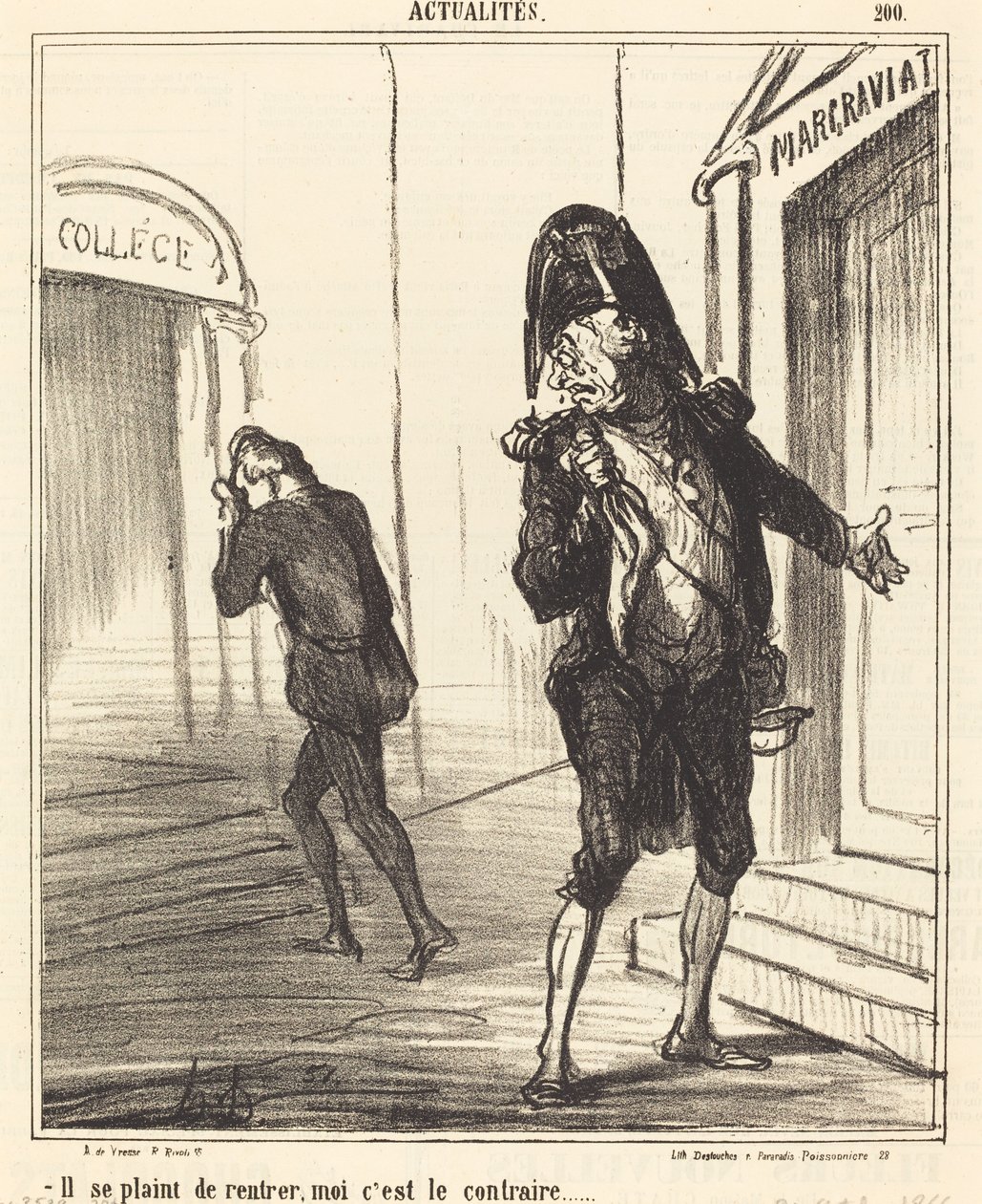 He Complains of Returning... by Honoré Daumier