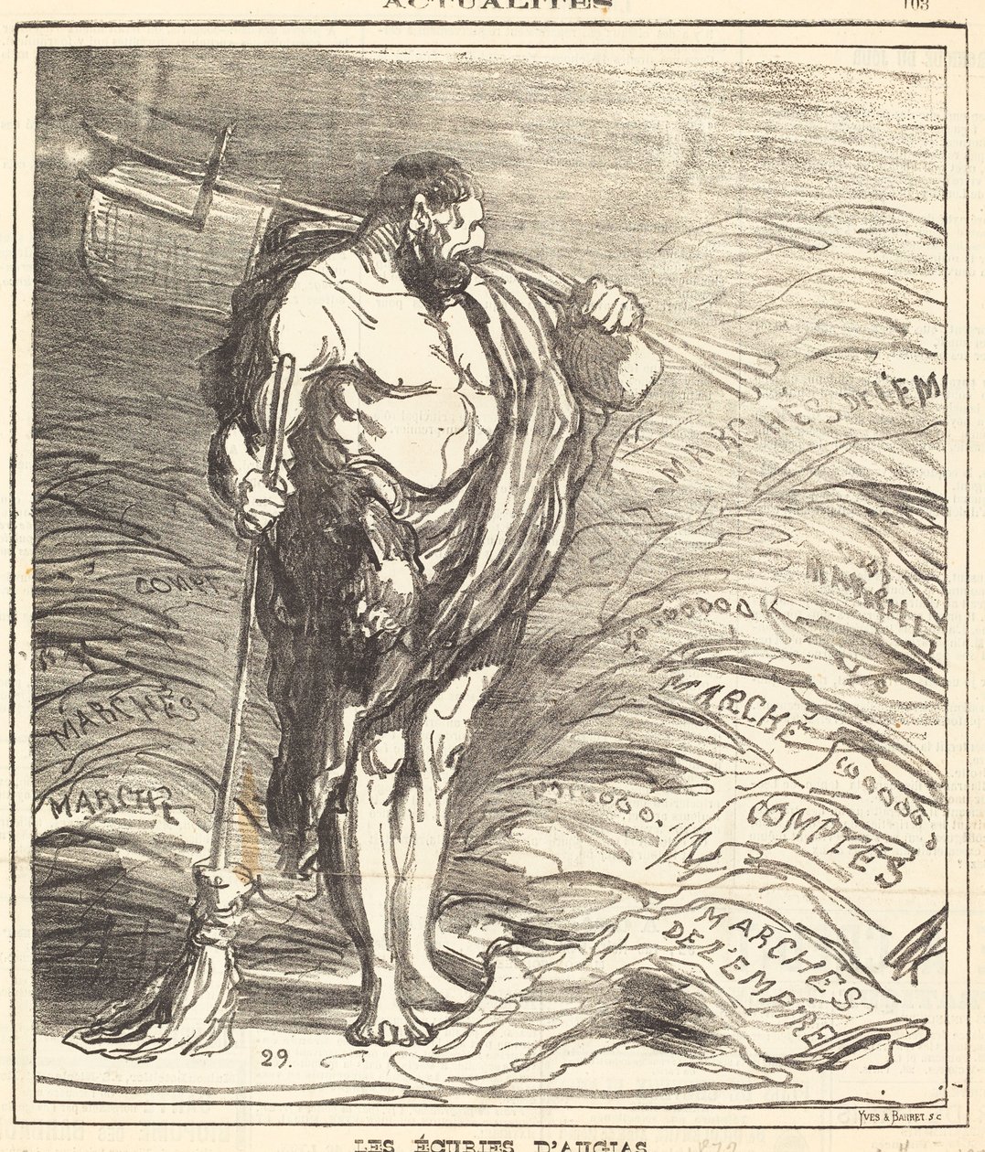The Stables of Augias by Honoré Daumier