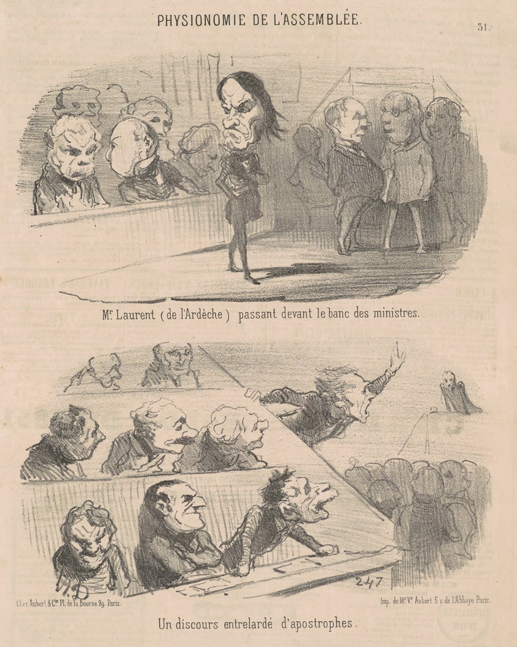 M. Laurent (from Ardèche) Passing... by Honoré Daumier
