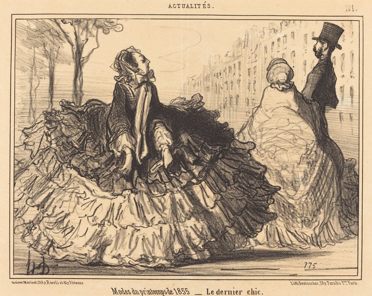 Spring Fashions of 1855 by Honoré Daumier