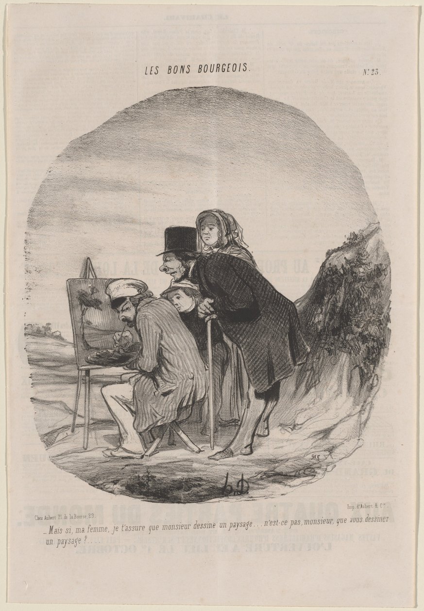 Man Drawing a Landscape by Honoré Daumier