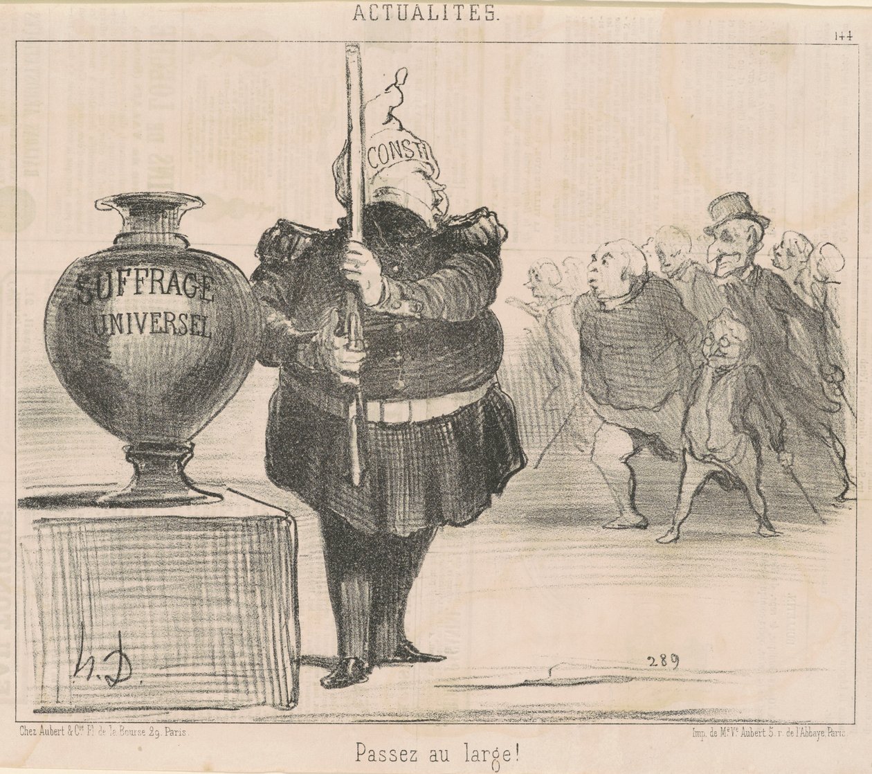 Keep Your Distance! by Honoré Daumier