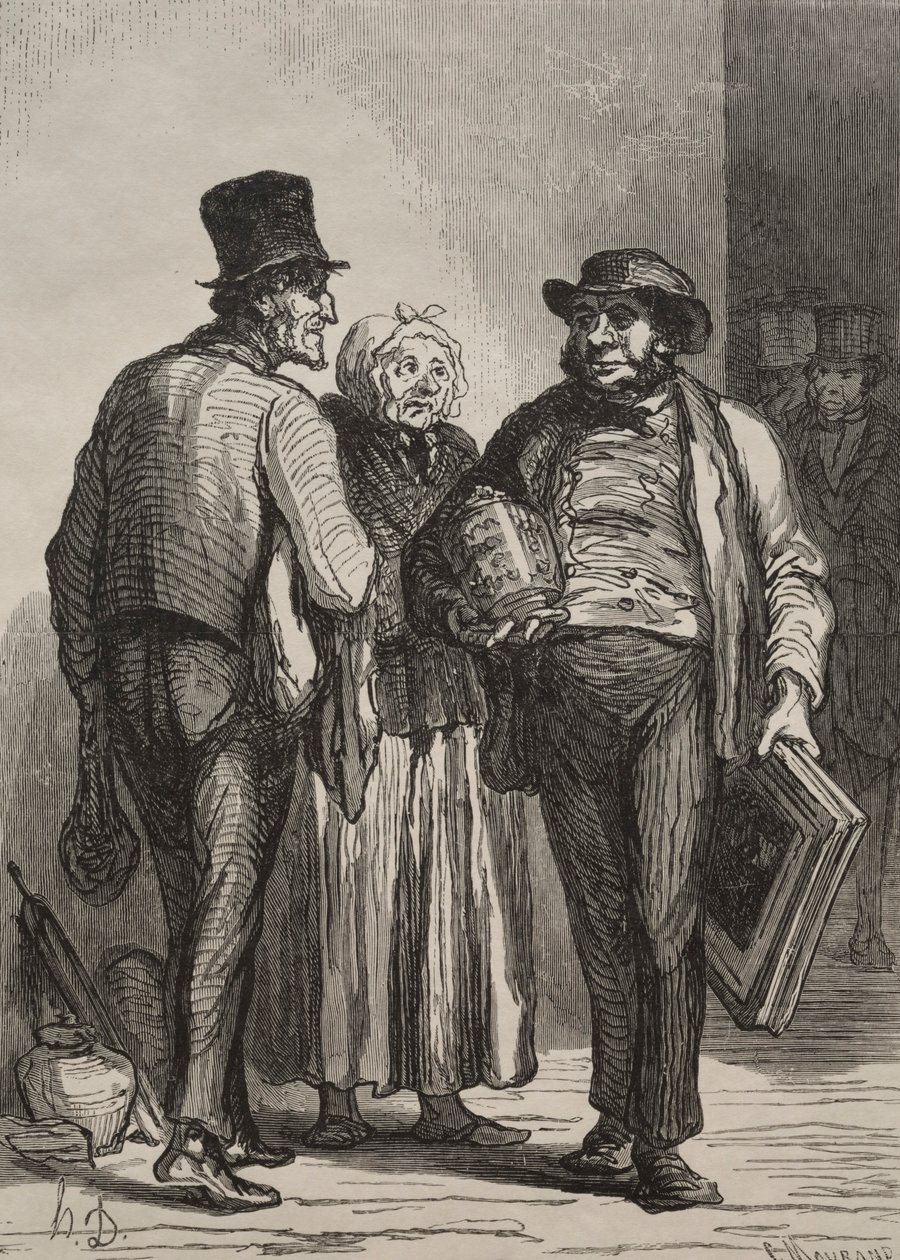 The Auction Room: The Merchants by Honoré Daumier