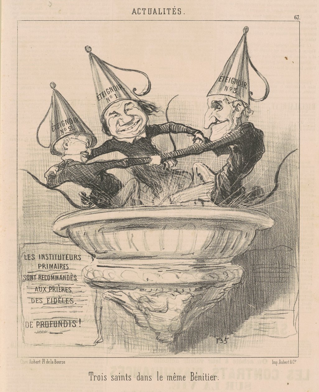Three Saints in the Same Font by Honoré Daumier