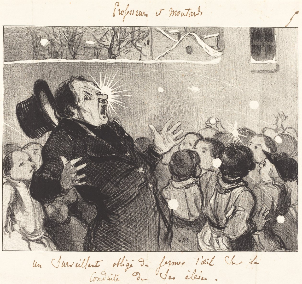 A Supervisor Forced to Close One Eye... by Honoré Daumier