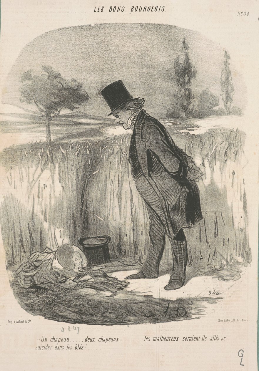 A Hat... Two Hats... The Unfortunate... by Honoré Daumier