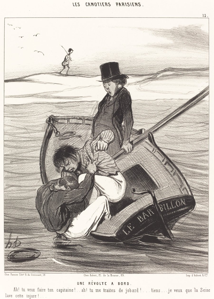 A Revolt on Board by Honoré Daumier