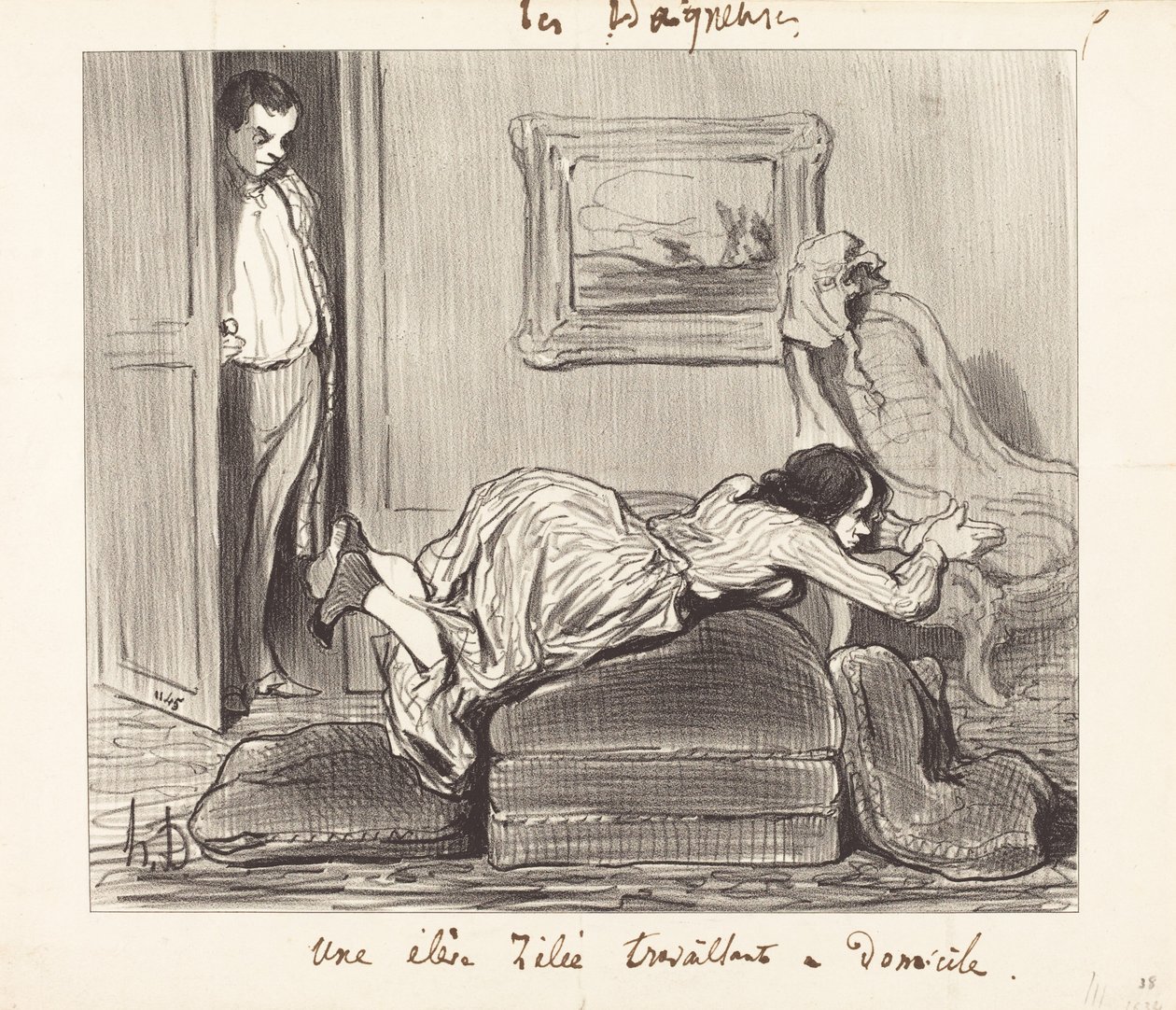 A Diligent Student Working at Home by Honoré Daumier