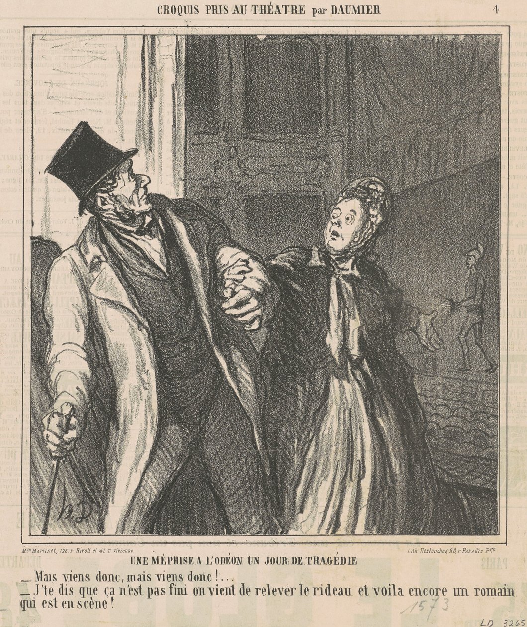 A Mistake at the Odeon... by Honoré Daumier