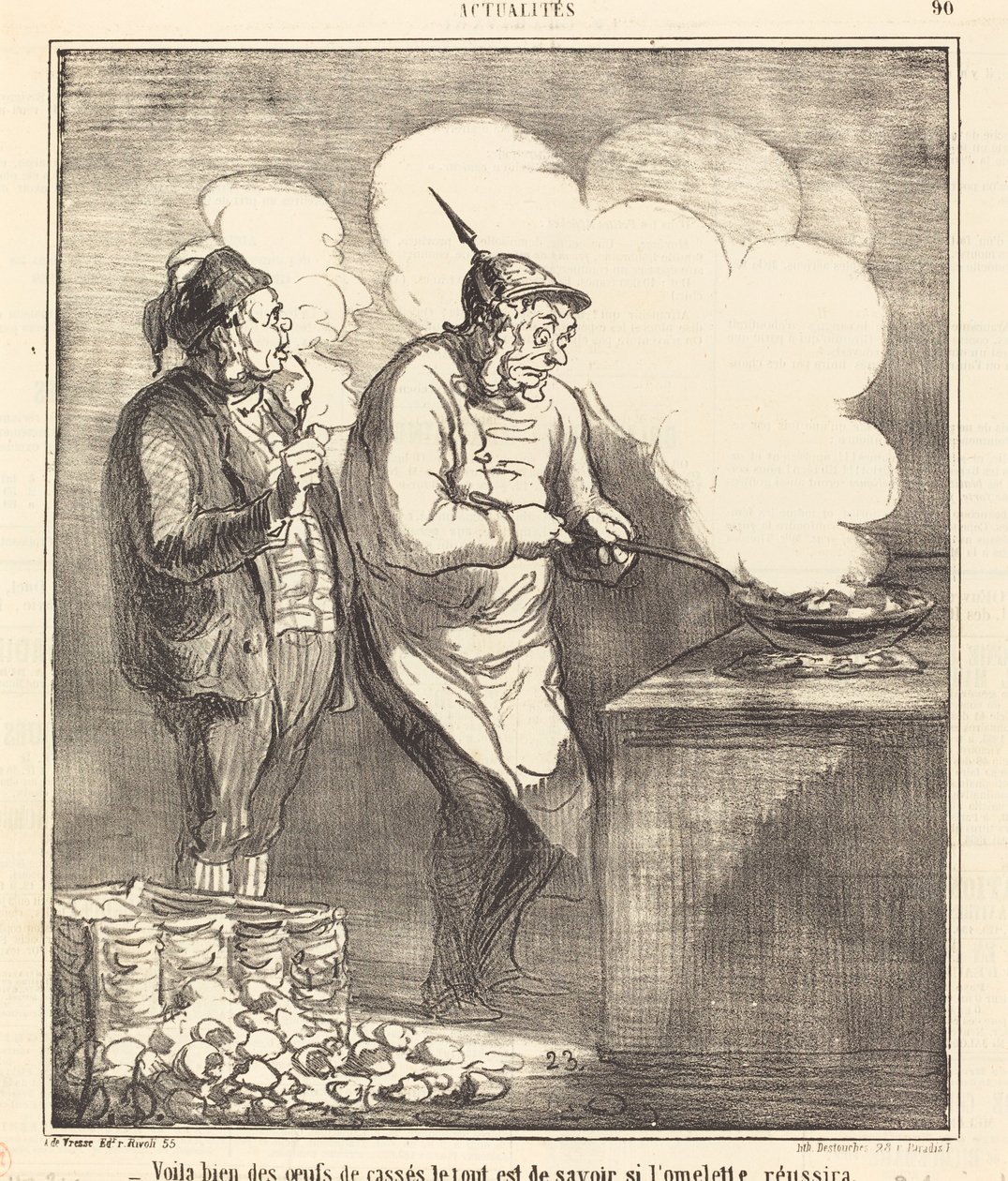 There are many broken eggs... by Honoré Daumier