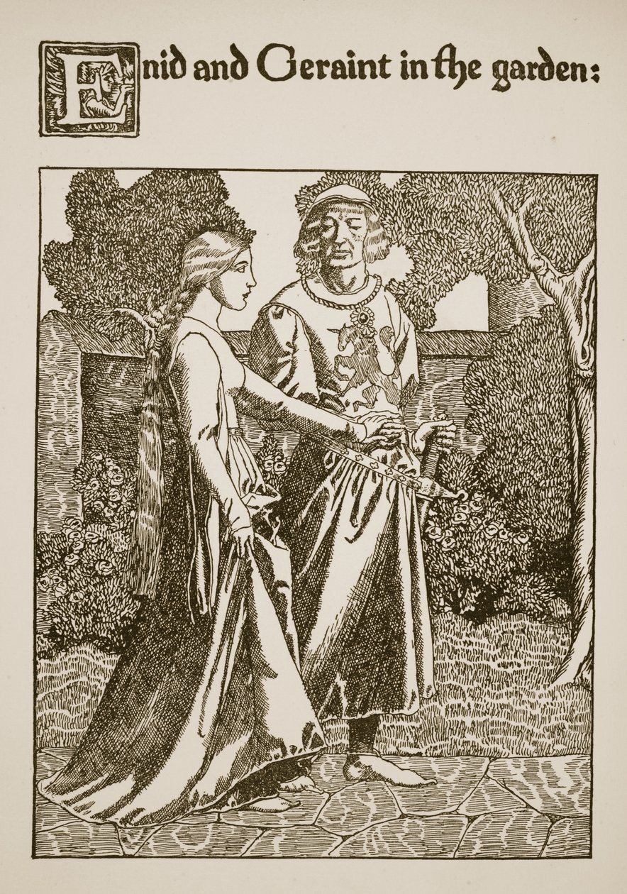 Enid and Geraint in the Garden, illustration from 