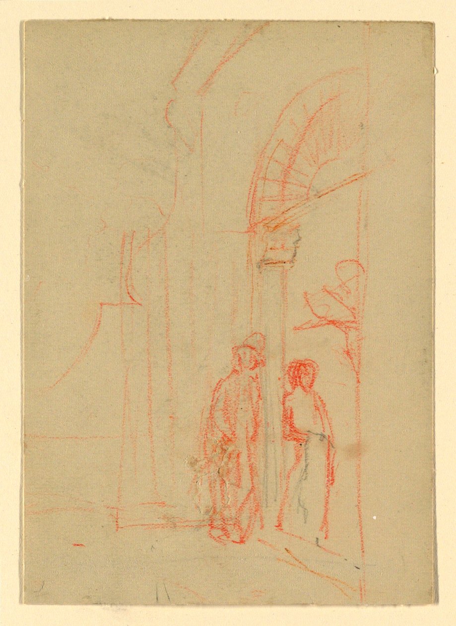 Sketch: At a Gate by Howard Russell Butler