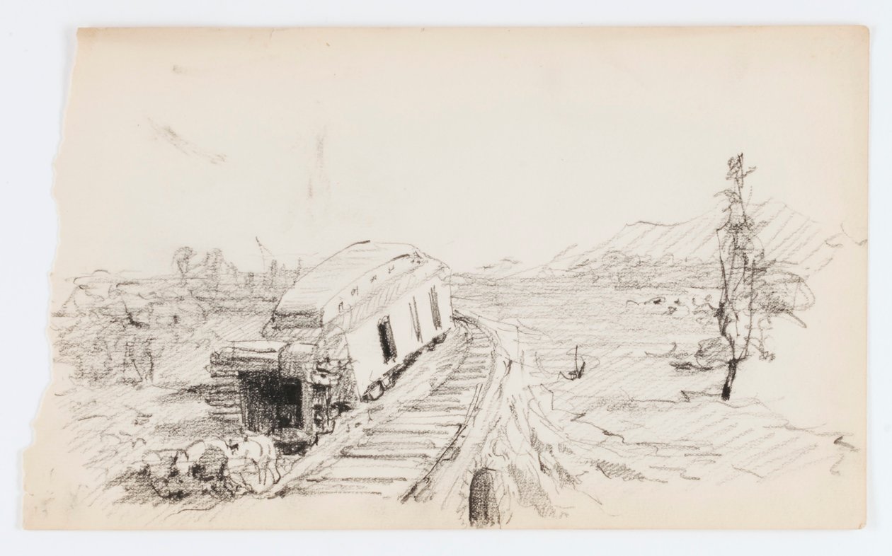Untitled (Derailed Coach) by Howard Russell Butler