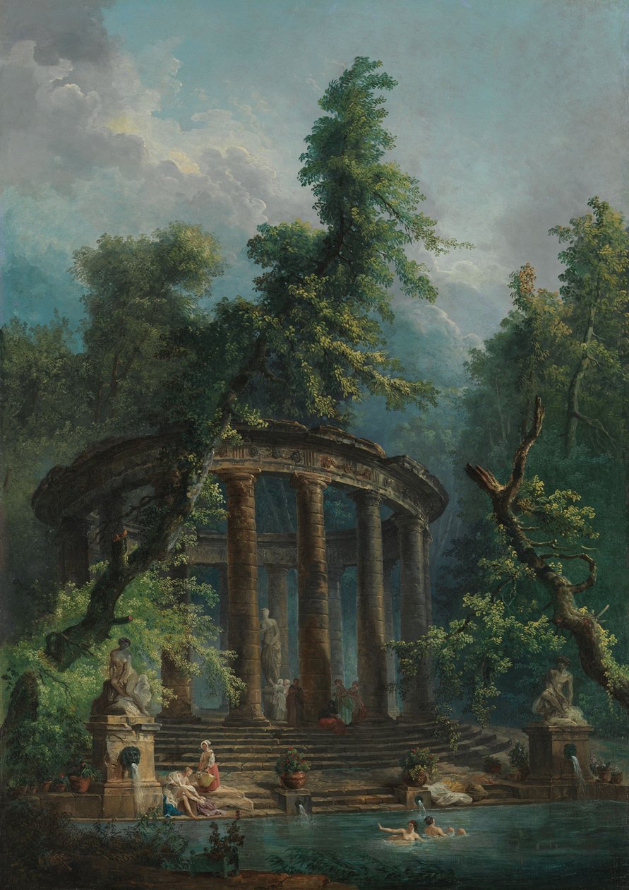 The Bathing Pool by Hubert Robert