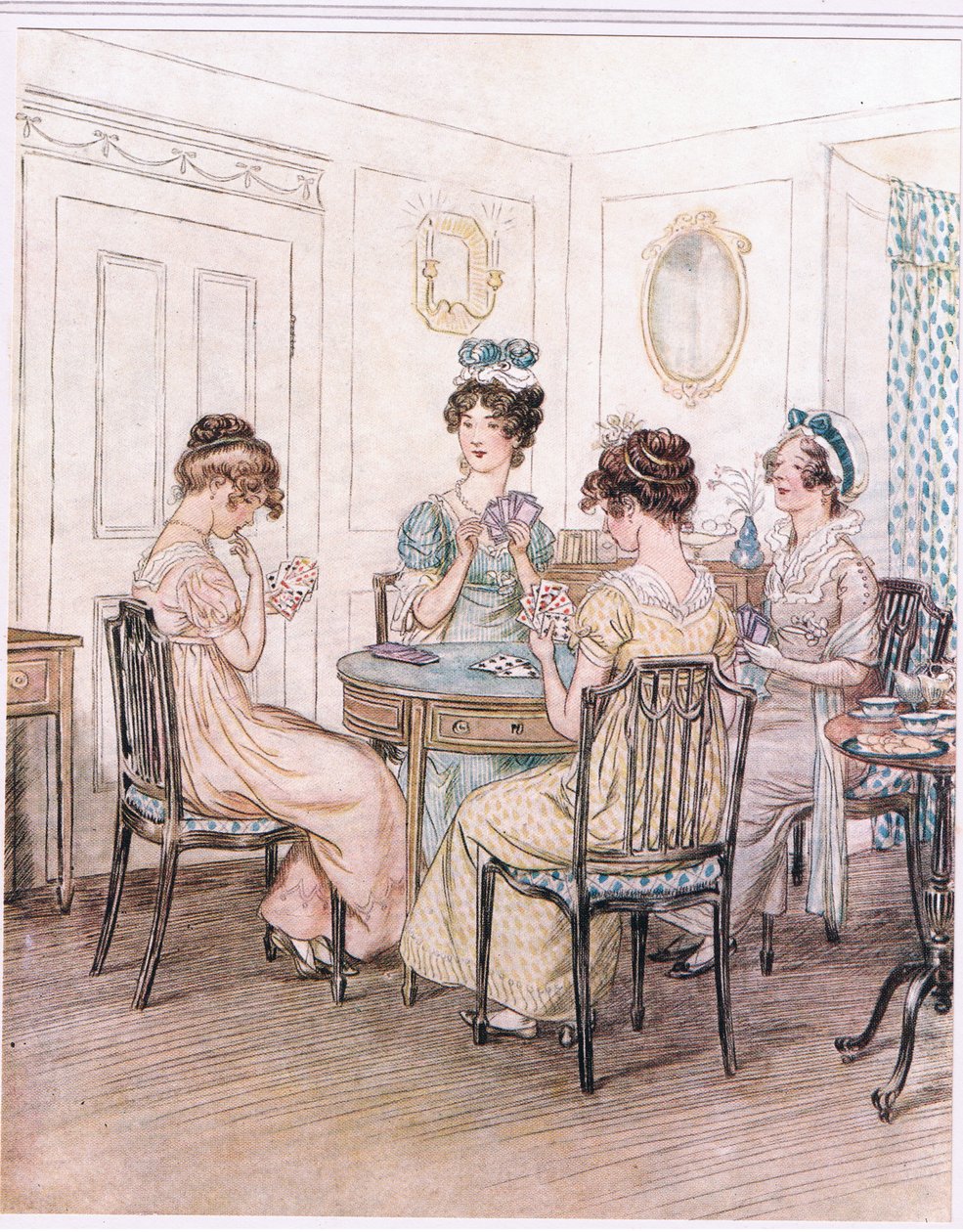 Miss Willoughby: We Shall Probably Spend the Evening Here with Miss Susan at the Card Table by Hugh Thomson