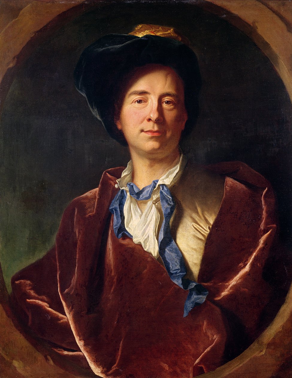 Portrait of Bernard le Bovier de Fontenelle by Hyacinthe Francois Rigaud