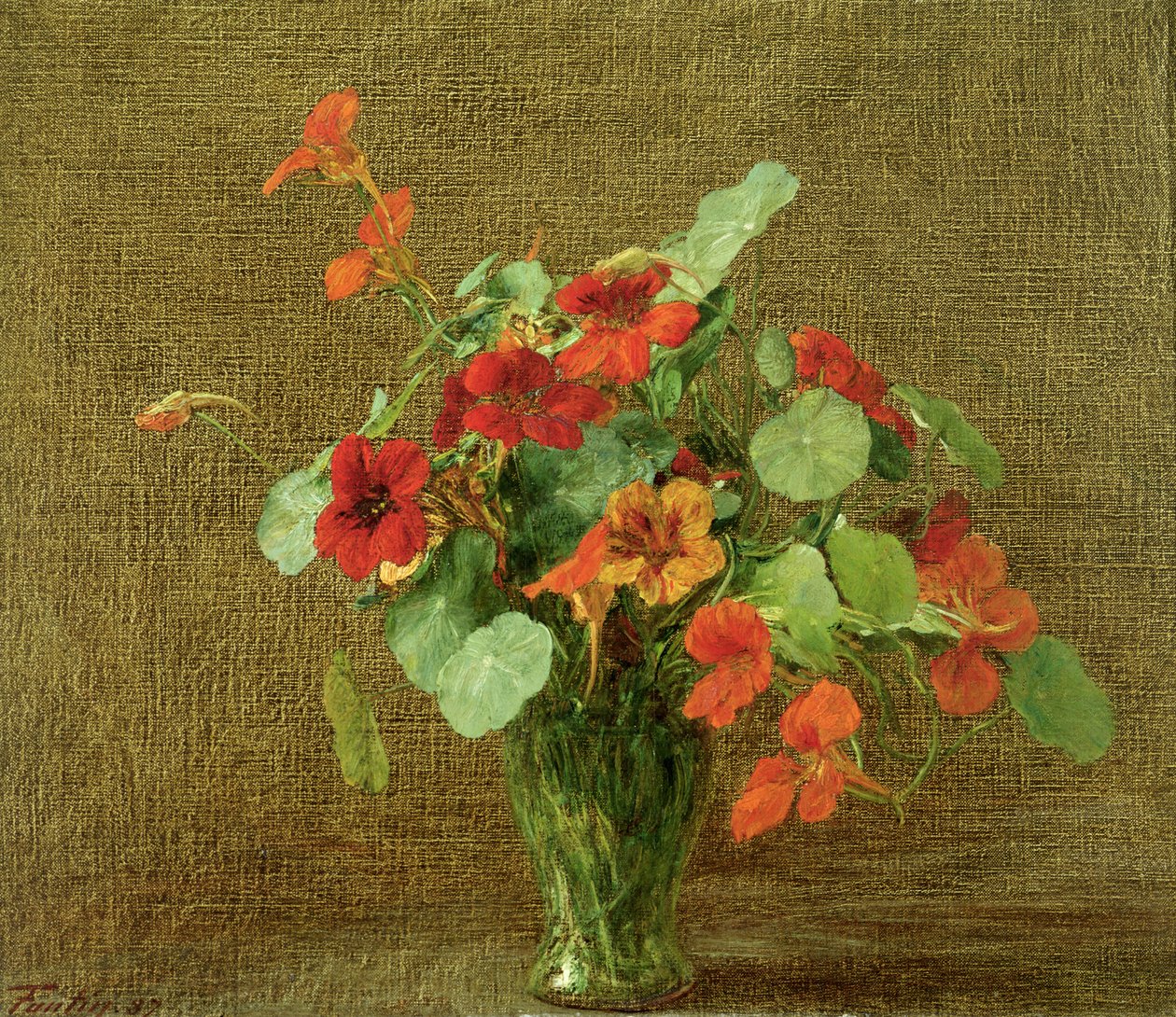 Capucines (Nasturtiums) by Ignace Henri Jean Fantin Latour